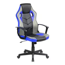 Sillón Ads Gamer Forks Plus Reclinable Color Azul Material Del Tapizado Curpiel
