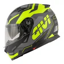 Capacete Tamanho 56 Givi 50.5 Camo Preto E Amarelo Com Viseira Solar (interna)