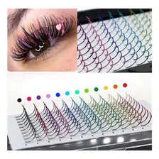 Blister Extensión Pestañas Glitter Colores Brillos Lashes