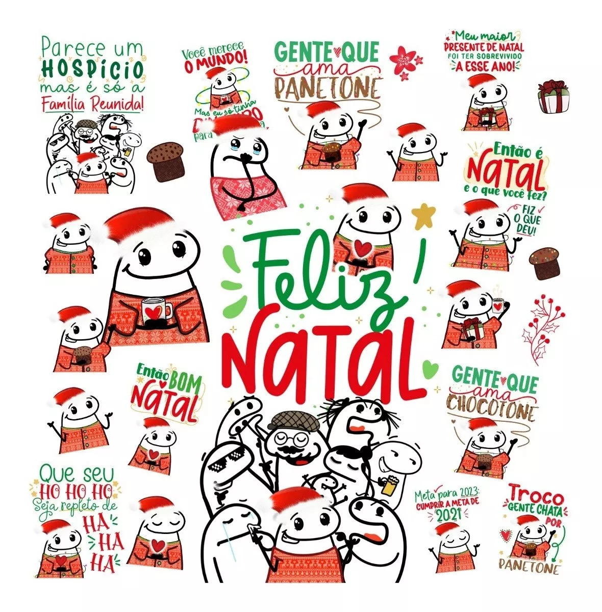 Kit Arquivos Lettering Frases Flork Natal Memes Bento Png 