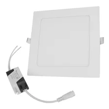 Luminario Led Sanelec 12w Cuadrado Para Empotrar Luz Fría Color Blanco