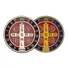 2 Adesivos Medalha De São Bento Tons E Tradicional 10cm