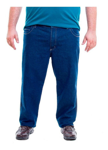 Calça Jeans Masculina Tradicional Trabalho Plus Size 50 A 56