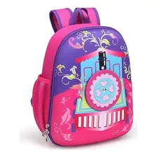 Mochila Infantil Passeio Escolar Feminina Frente Rígida Rosa