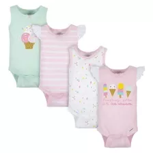 Set De 4 Bodies Gerber Helados Nena 0-3m