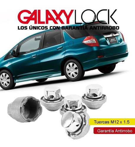 Tuercas De Seguridad 12 X 1.5 Honda Fit Shuttle Galaxylock Foto 5