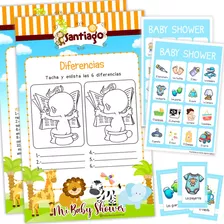 Juegos Baby Shower Animalitos Jungla Personalizado Imprime