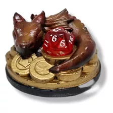 Miniatura Dragão Vermelho + Dado Rpg Aleatório 