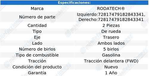 Par Mazas De Rueda Tras Sonata L4 2.4l Fwd 15 Al 19 Rodatech Foto 2