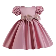  Vestido Princesa Rosa Para Niña Fiesta Bautizo Talla 2-12 