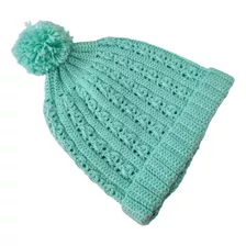 Gorro De Lana Con Pompón Tejido A Mano Crochet 