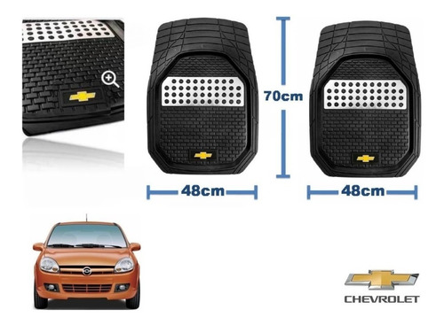 Tapetes 4pz Charola 3d Logo Chevrolet Chevy C2 2004 A 2008 Foto 2