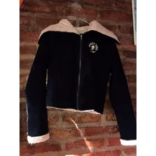 Campera Negra Con Corderito. Honky Tonk. Small