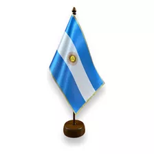 Bandera Argentina De Escritorio C/base Madera *altura 40cm *