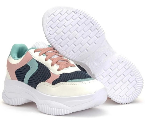 Tênis Feminino Dad Sneakers Chunky Colors Blogueiras