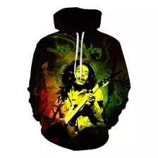 Sudadera Con Capucha De Manga Larga 3d Bob Marley