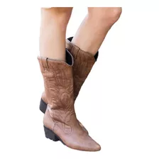 Botas De Ponta Grossa Heeled High Round Toe Rider