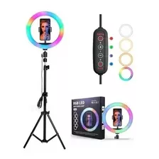 Aro De Luz Rgb Led Flash 33 Cm Fotografía Selfie + Trípode