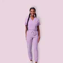 Scrub Pijama Cirurgico Gabardine Lilás Feminino Slim