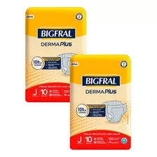 Kit 2 Pct Fralda Bigfral Derma Plus Juv/10 P/9 M/8 G/7 Xg/7