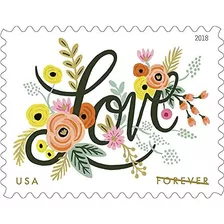 Love Flourishes Sheet Of 20 Forever Usps First Class Estampi