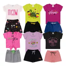 Lote 12 Peças Roupa Infantil Menina Feminino Atacado Verão