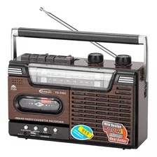Radio Cassette Vintage Antigua Am/fm Mp3 Sd Usb 220v A Pilas