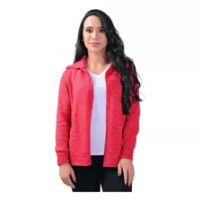 Cardigan Casual Feminino De Malha Com Fecho Em Zíper