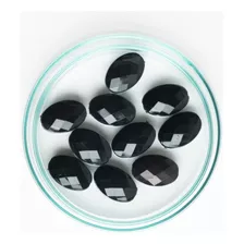 Cuentas Cristal Sintético Ovalado Negro 20 Unidades