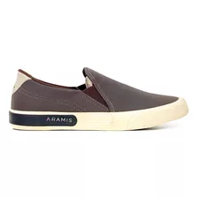 Tênis Aramis Stripe Slip On Marrom Masculino