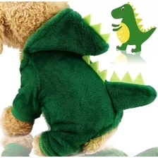 Roupa Pet Pelúcia Dinossauro Cachorro E Gato Capuz Fantasia