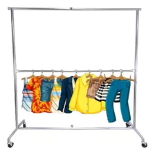 Rack Para Ropa 1.50 M, Rack Viajero Galvanizado. 2 Niveles