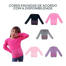 Kit 3 Blusinhas Infantil Para Menina Com Mangas Longas