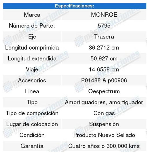 2 Amortiguadores Oespectrum Oespectrum Nissan 350z 03 A 05 Foto 2