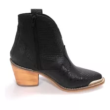 Texanas Botas Cortas Mujer Charros Cuero Real Quica Tilcara