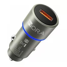 Cargador 1hora Gar116 Usb-a De Auto Con Cable Carga Turbo Gris