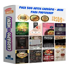 Pack 500 Artes Para Cardápios Menu Editáveis Psd + Png