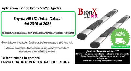 Estribos Bronx Toyota Hilux 2016-2020 Doble Cabina Foto 9