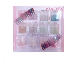 Kit Para Uñas De Acrilico 12 Color Basicos Pastel Neon 10g Color Diamond Glitter