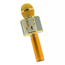 Microfone Bluetooth Sem Fio Karaokê Youtuber Reporter Beetr Cor Dourado