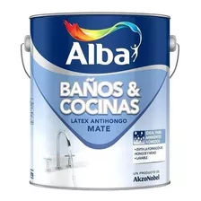 Latex Baños Y Cocinas Alba Antihongo X 1lts Color Blanco