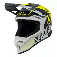 Capacete Asw Fusion 2.0 Dash Cinza/amarelo Trilha Nf Novo