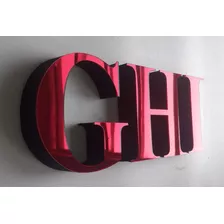 6 Letras Caixa Xps 30cm Face Acrílico Espelhado Vermelho