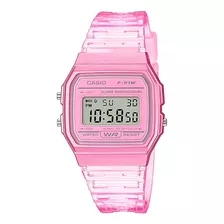Relógio Casio Feminino Digital Rosa Translúcido F-91ws-4df