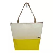 Bolsa De Praia Em Silicone Com Tela - Amarela Acambamento Dos Ferragens Níquel Cor Amarelo Neon Cor Da Correia De Ombro Bege Desenho Do Tecido Liso