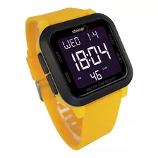 Reloj Steiner Deportivo Digital Para Hombre Impermeable 5atm Color De La Correa Amarillo Color Del Bisel Negro Color Del Fondo Negro