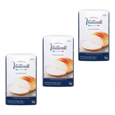 Kit 3 Farinha De Trigo Ventureli Famiglia 1 Kg Cada 