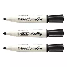 Pincel Quadro Branco Recarregável Bic Marking 2.0 Preto C/3