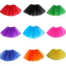 Tutu Falda Niña Ballet Disfraz Variedad Colores Tul Y Satin