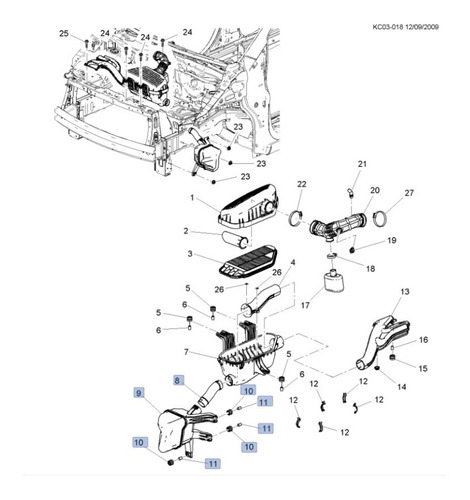 Resonador Porta Filtro Aire Chevrolet Spark 1.2 2015 Foto 4